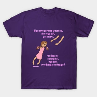 Throw your hands up - mid complexion, pink dress T-Shirt